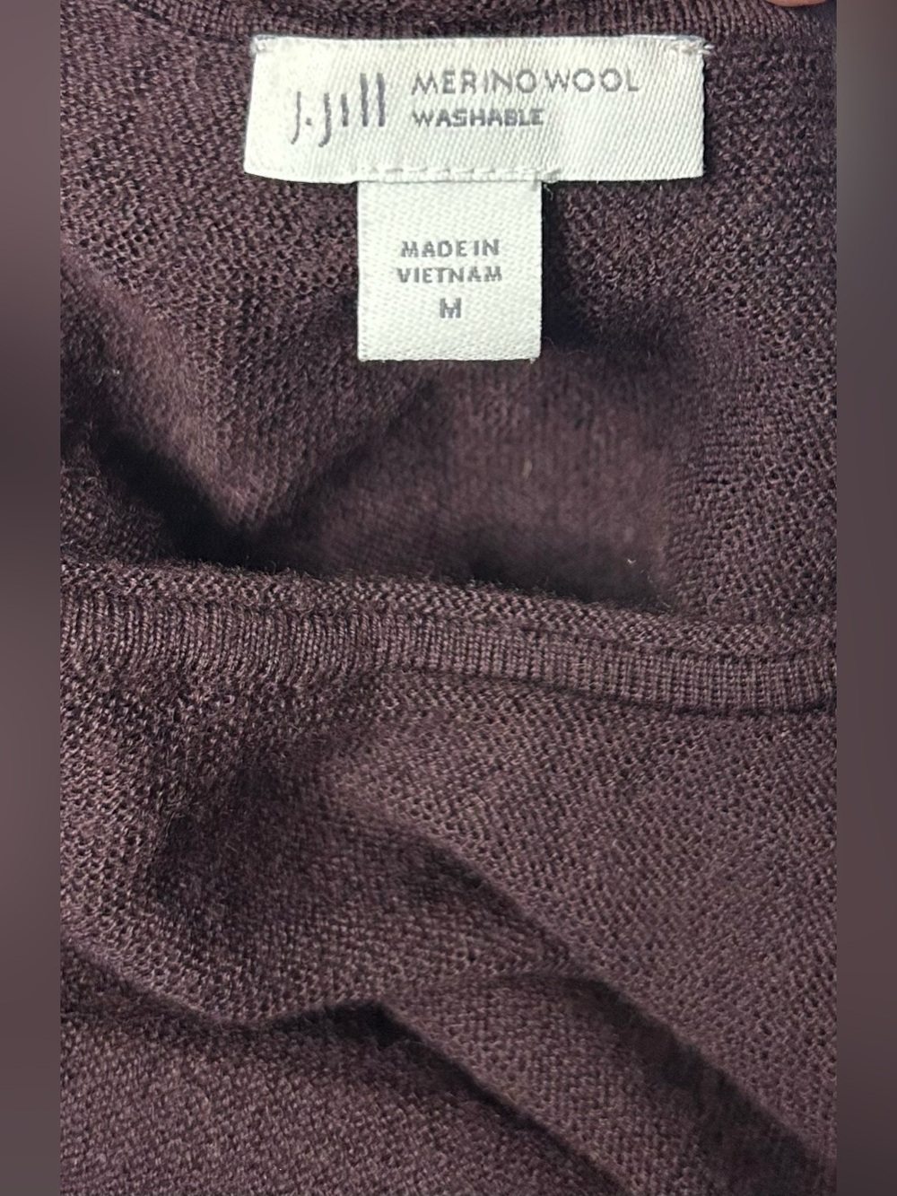 J. Jill Sweater Tunic Womens M Burgundy Soft Lightweight Merino Wool Crew Neck - Picture 5 of 9